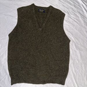 Vintage Brooks Brothers 100% LambsWool Mens Size L Green Made In Great‎ Britain